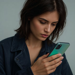 Mum looking at a smartphone with a concerned expression, illustrating social media safety for teens in Australia and how parents can respond to stranger contact online.