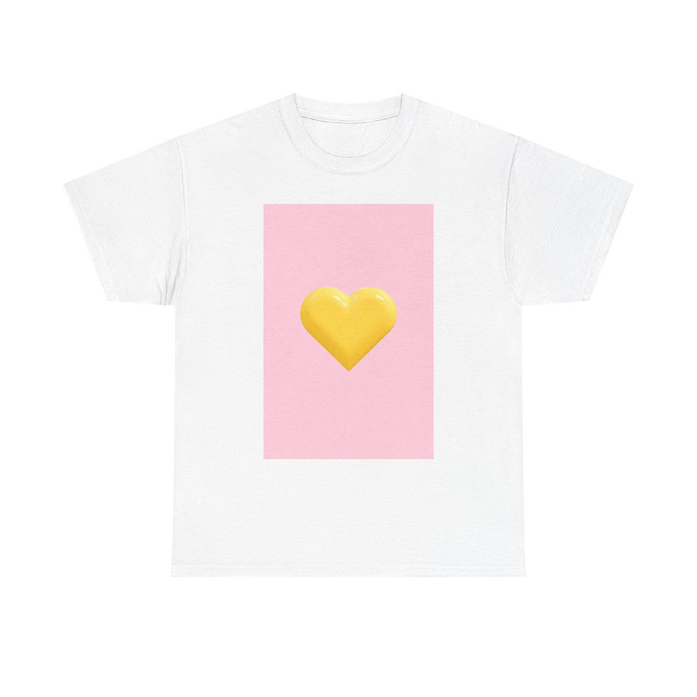 Thumbnail: Comfy Tee Heart Bonbon Pink Window Edition T-shirt – Candy Yellow