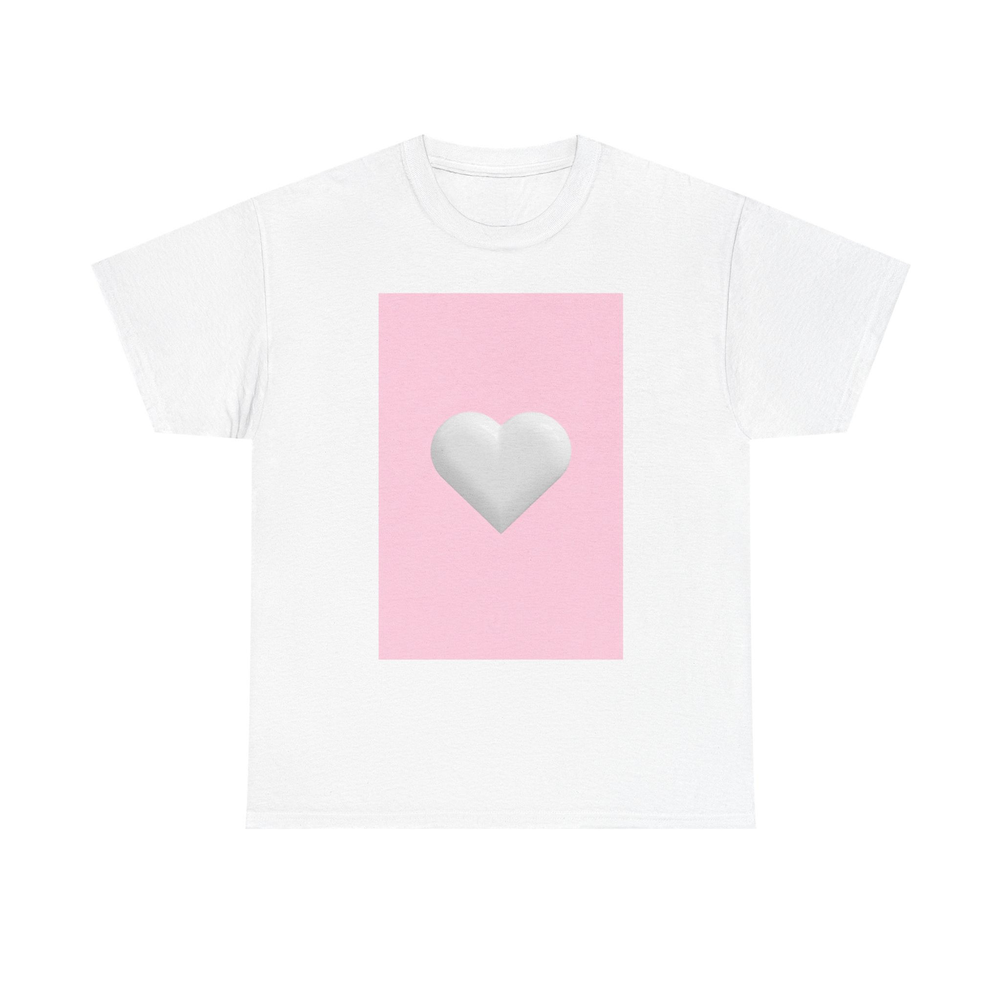 Soft Girl T-Shirt "Heart Bonbon" – Pink Window Edition | Candy White