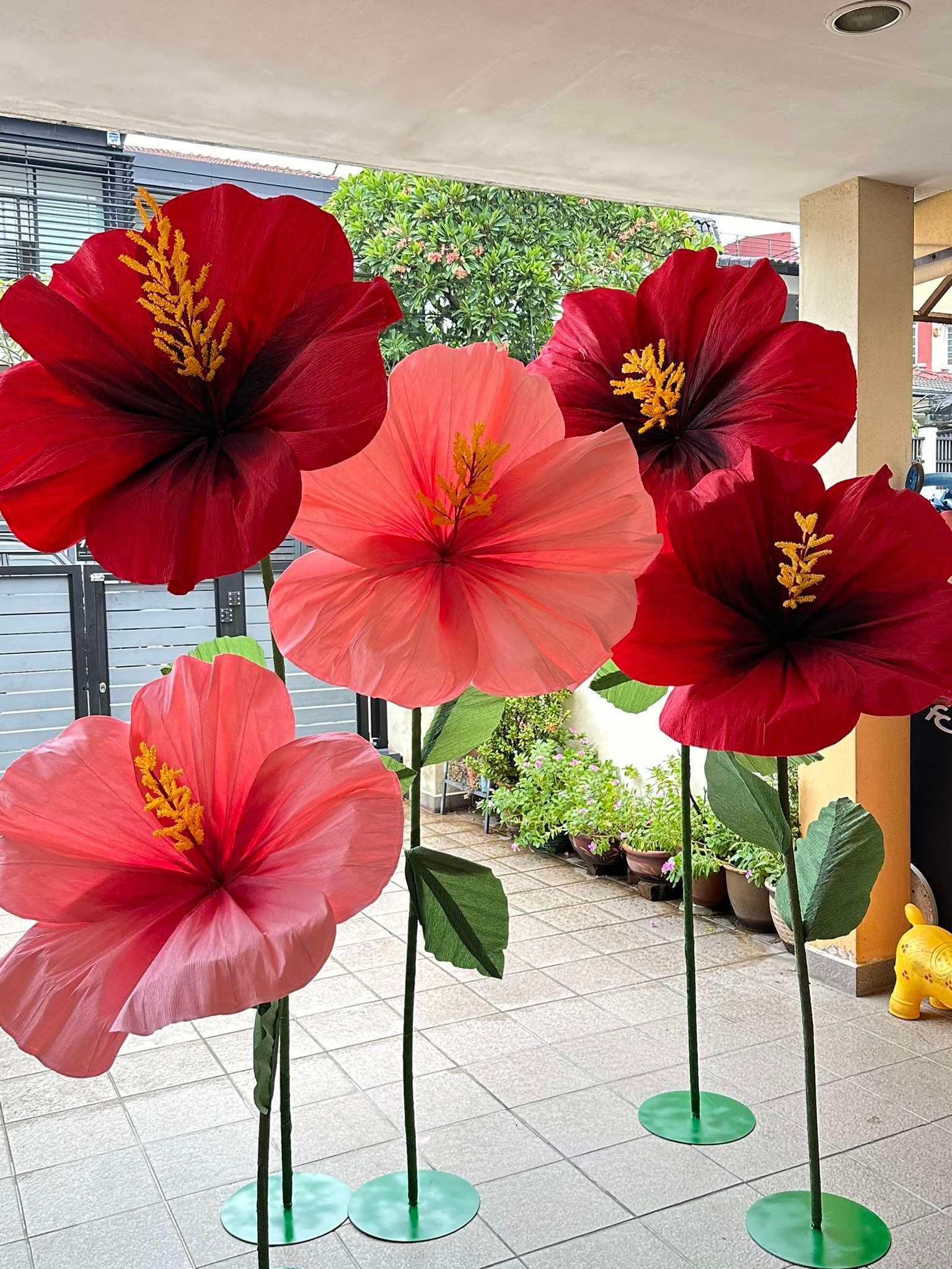 (Package) 5 Paper Hibiscus Garden