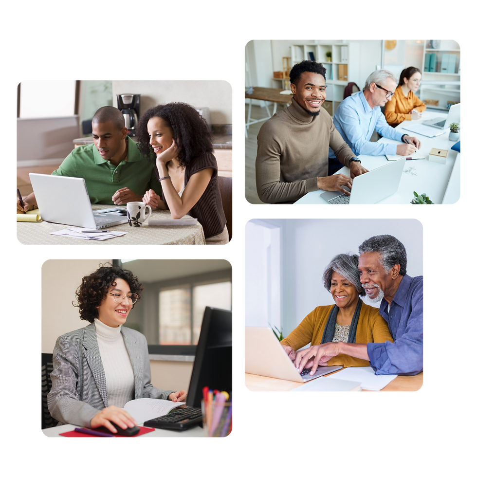Collage of clients during mediation