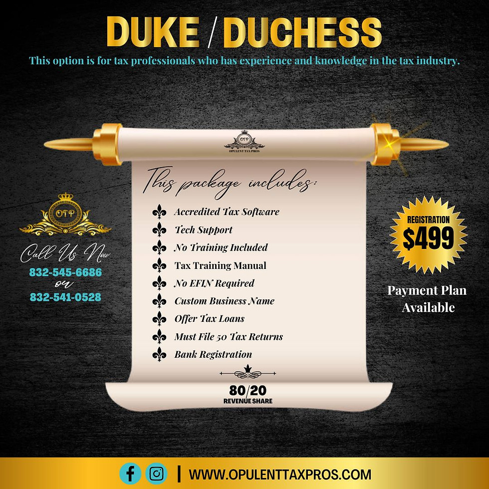Duke/Duchess Tax Partner Package