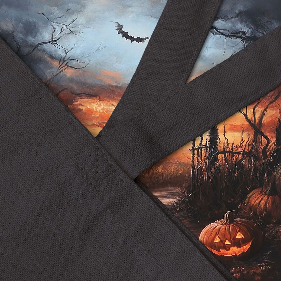 Thumbnail: Cute Ghost Reading Book Black Cotton Tote Bag