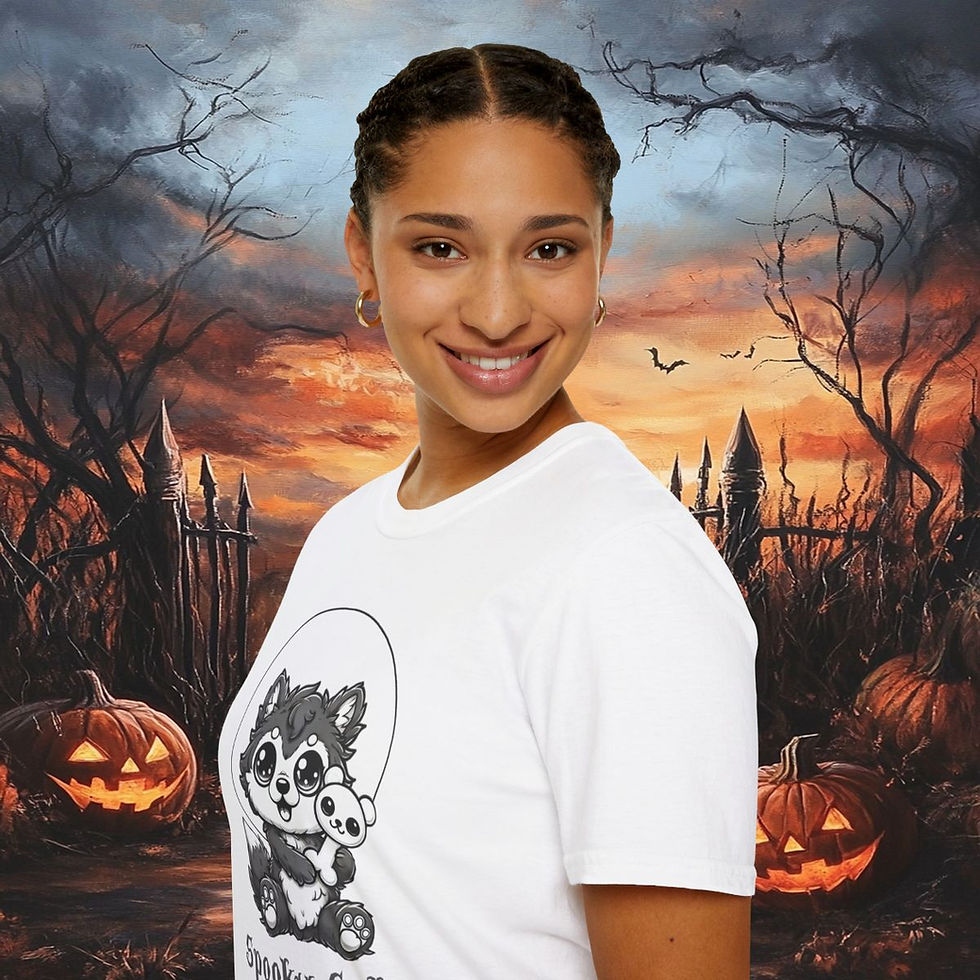 Thumbnail: Cute & Creepy Wolf Design | Soft, Lightweight Cotton Unisex Tee