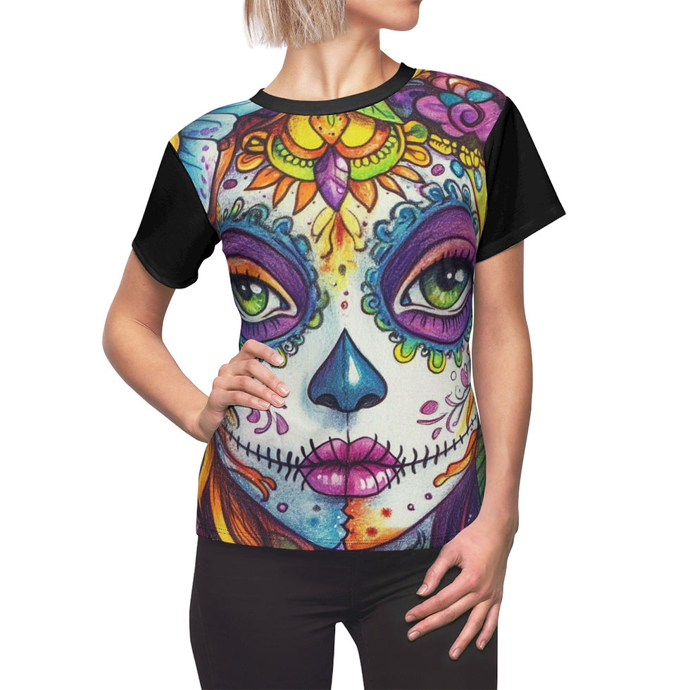 Thumbnail: Colorful Spirit Skull - All-Over Print T-Shirt