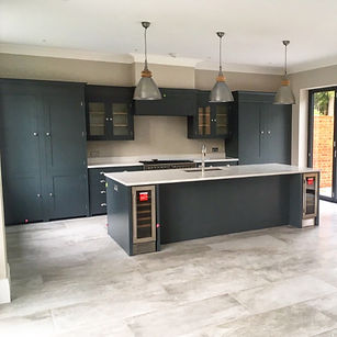 kitchen project blue custom finish