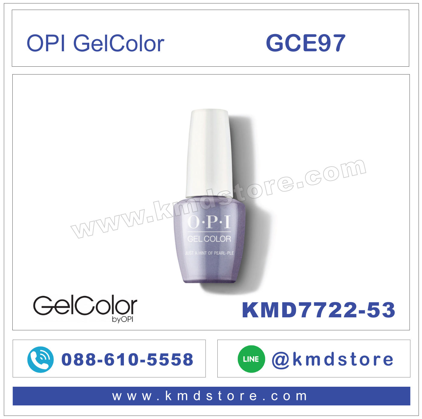 KMD7722-53 สีทาเล็บ OPI GEL COLOR - Just a Hint of Pearl-ple / GCE97