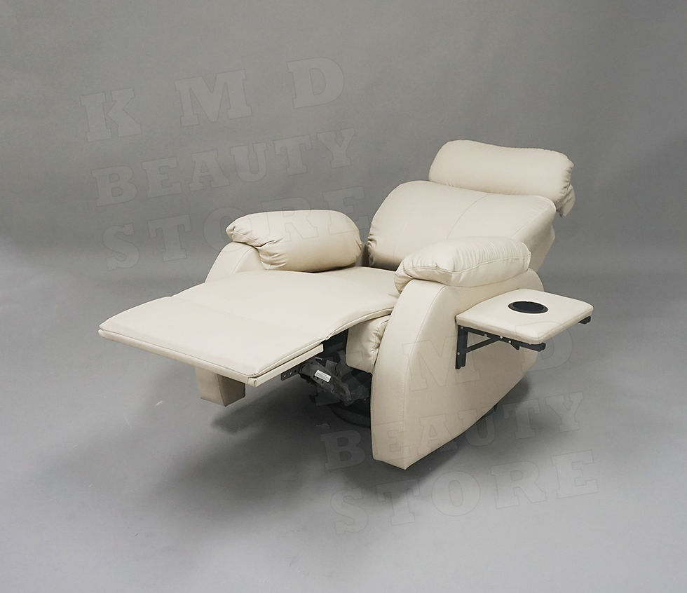 Thumbnail: K70412 เก้าอี้ปรับไฟฟ้า USB ถอดหัว พับที่วางได้ หนังสีครีม