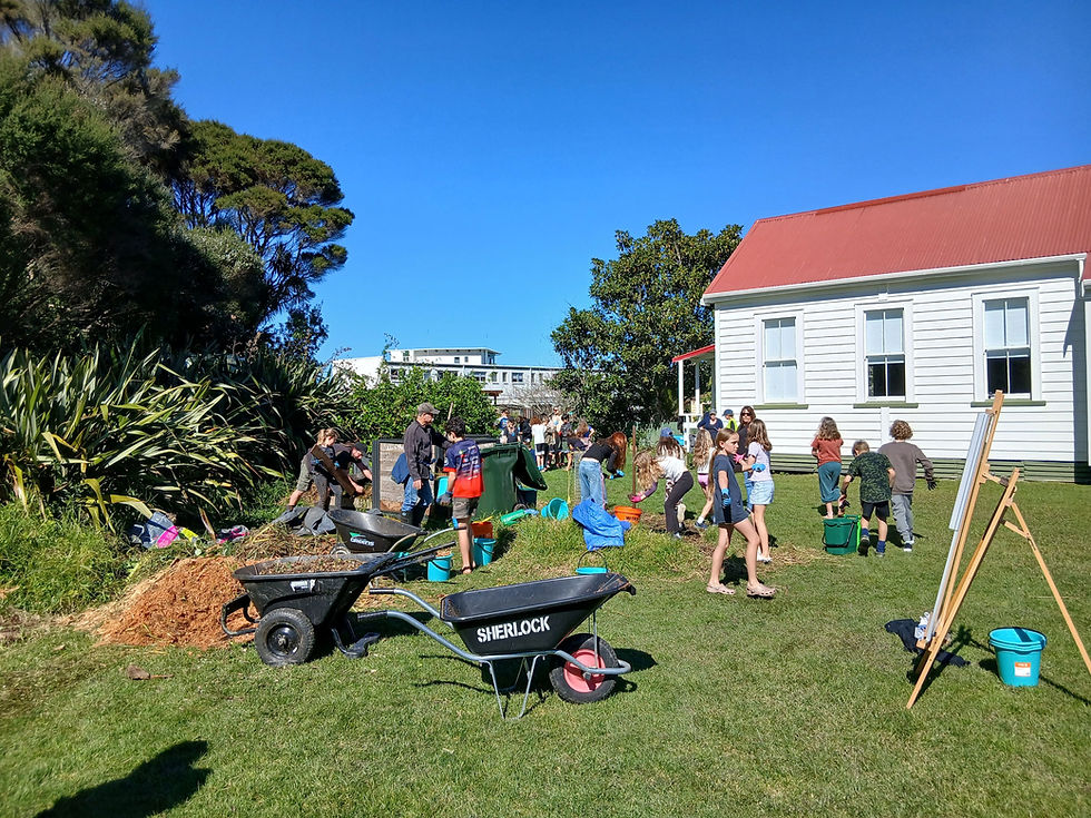 Kids Creating Compost