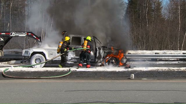 Feu de véhicule à Beauceville le 7 a