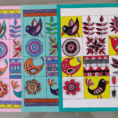Madhubani Bird (grids)