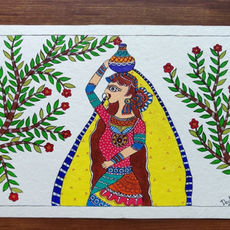 Madhubani Lady with Pot