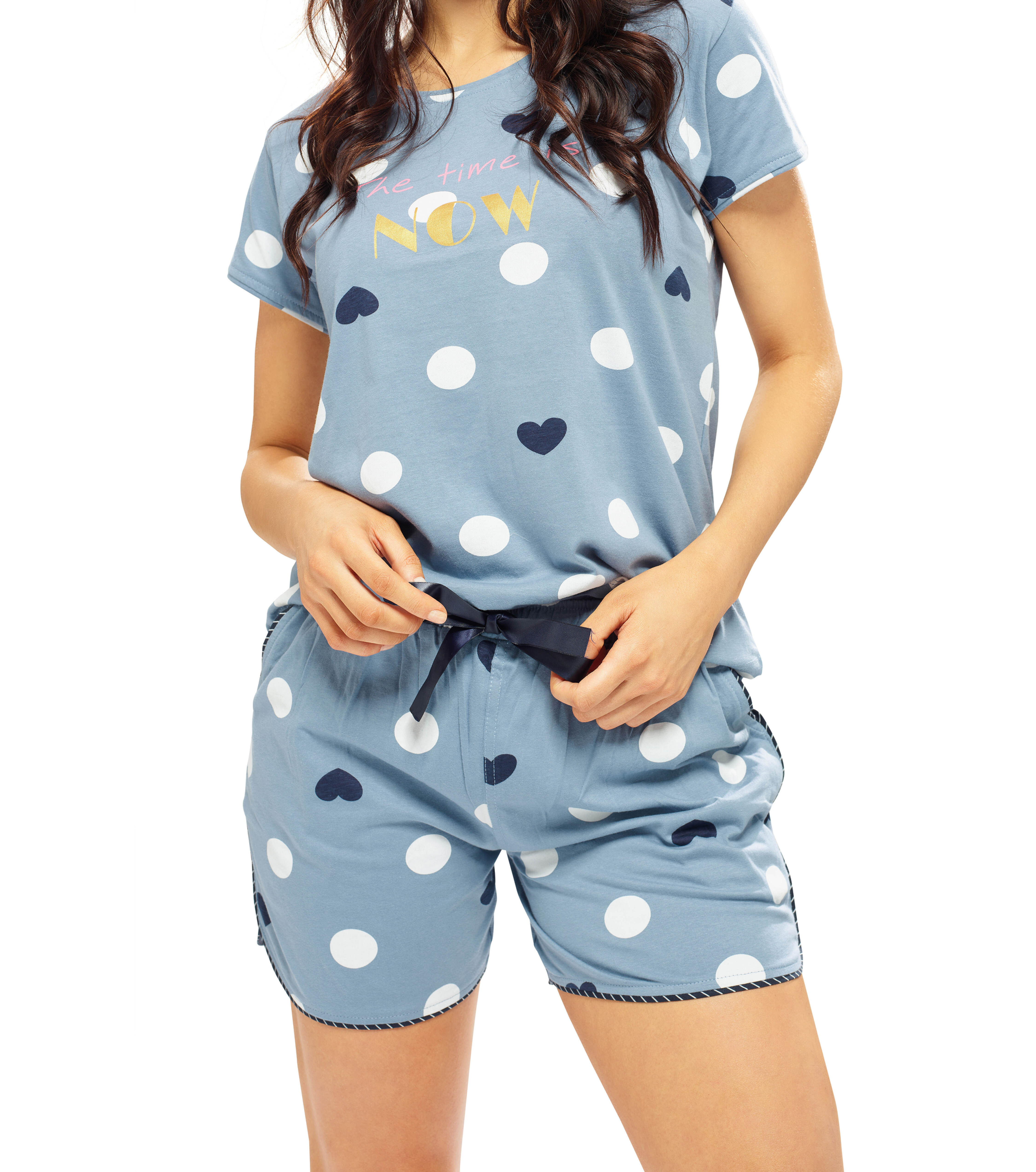 Lotik's Women Cotton Heart & Gola Printed Short Nightsuit