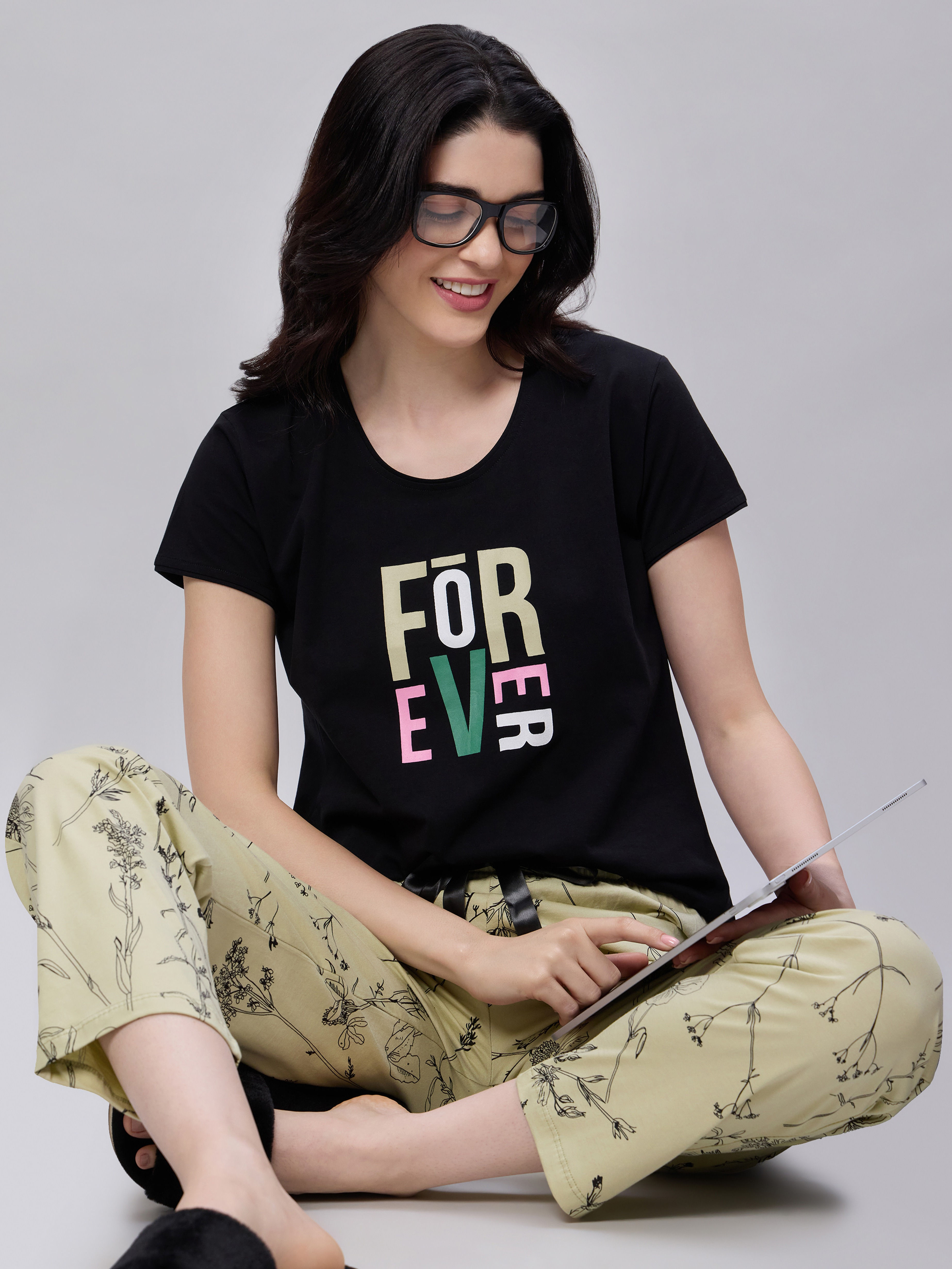 LOTIK Women's Cotton Top & Payjama Half Sleeve Nightsuit Set