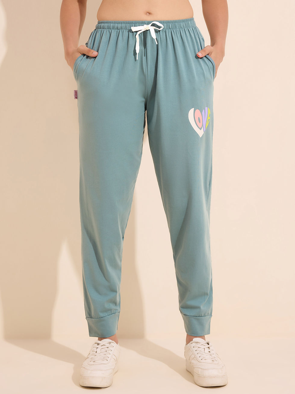 Thumbnail: Lotik Women’s Cotton Lycra Graphic Printed T-Shirt & Jogger Co-ord Set