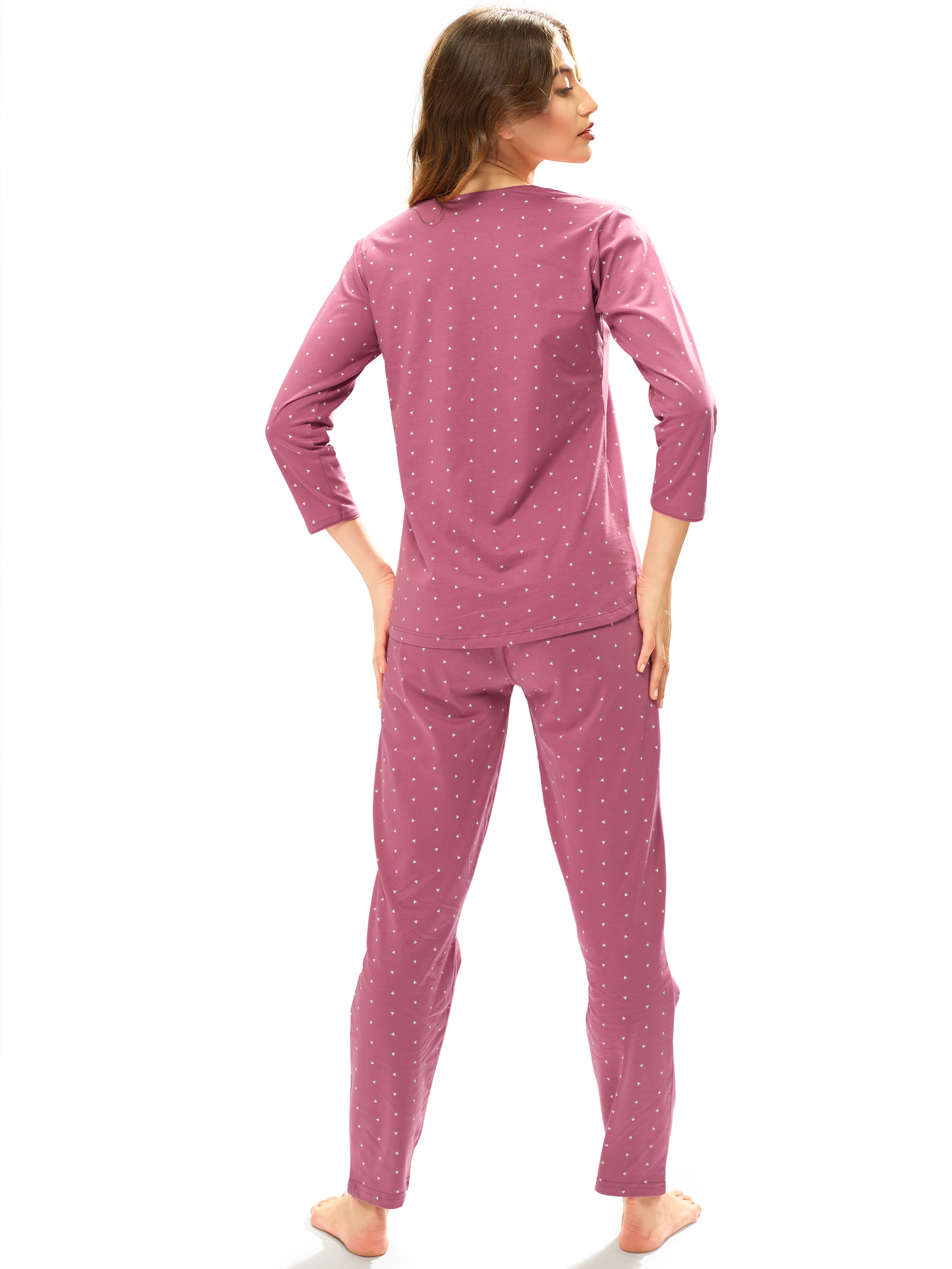 LOTIK Women Printed Pink Top & Pyjama Set