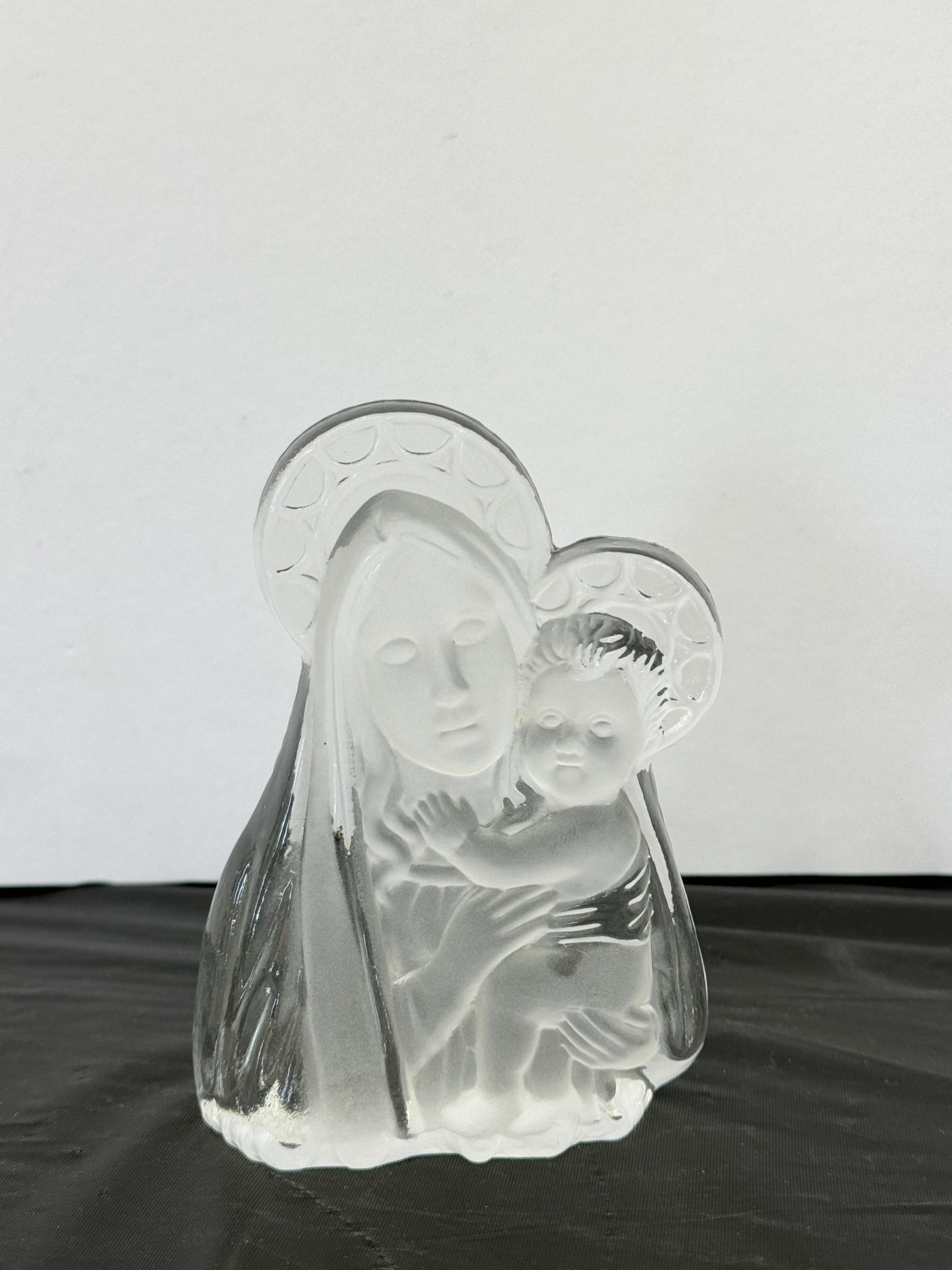 Glass Mother Mary and Jesus