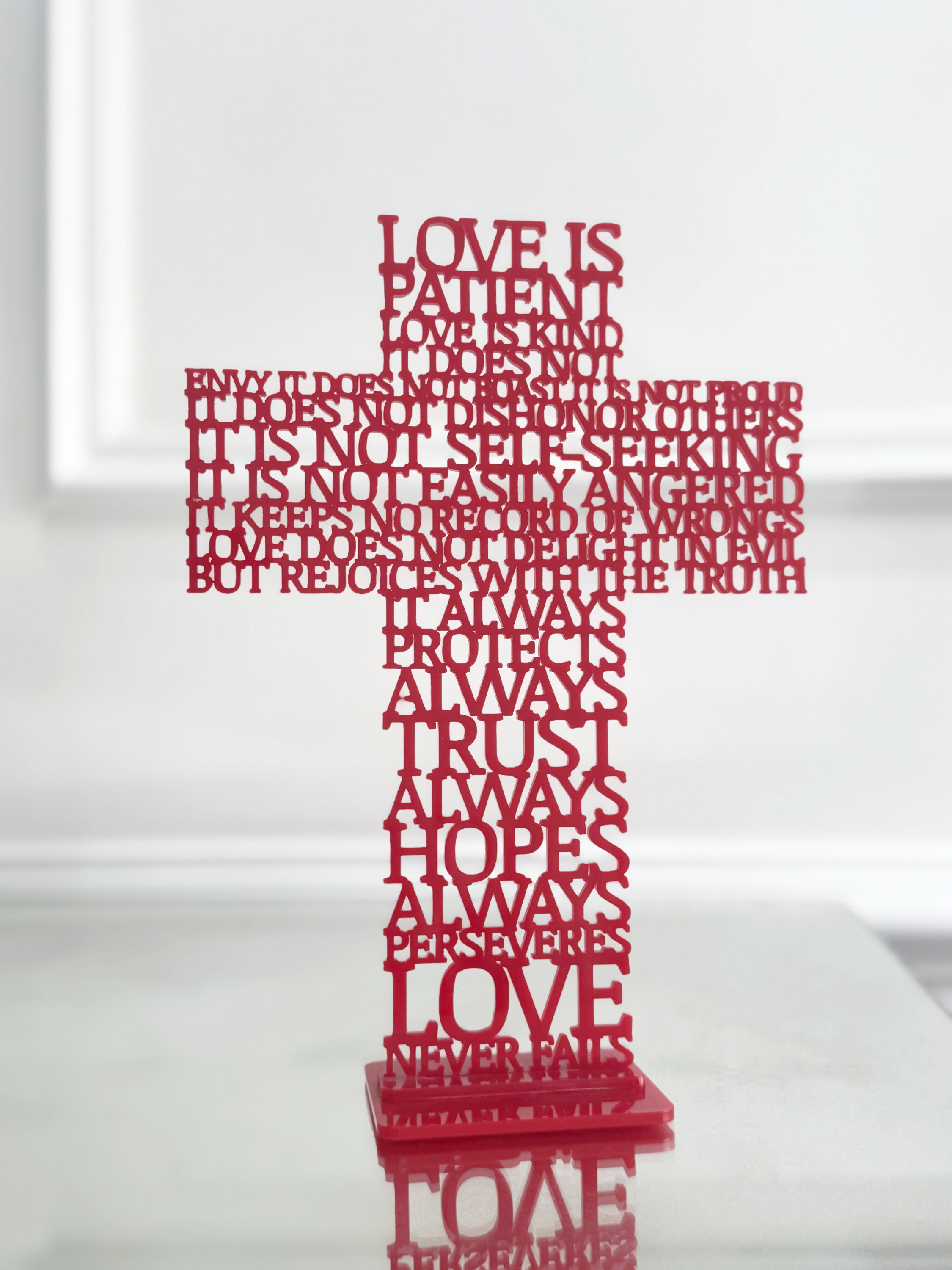 Valentines Laser Cut Acrylic Cross