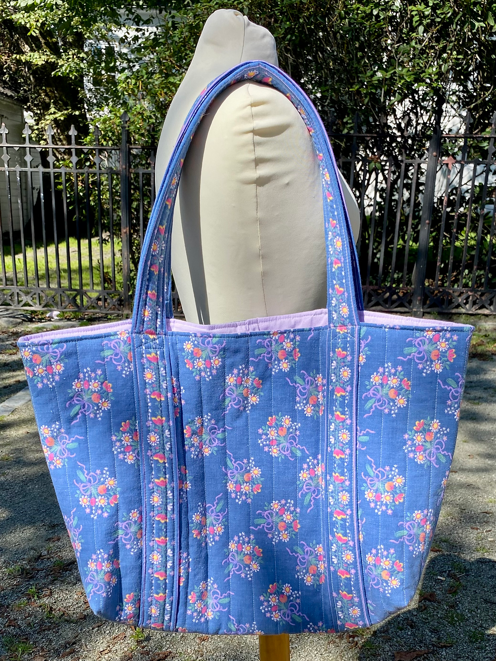 Miniatyrbilde: UNIK: BUKETT - STOR QUILTET TOTEBAG