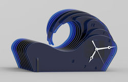 Slotted V1 render acrylic blue.