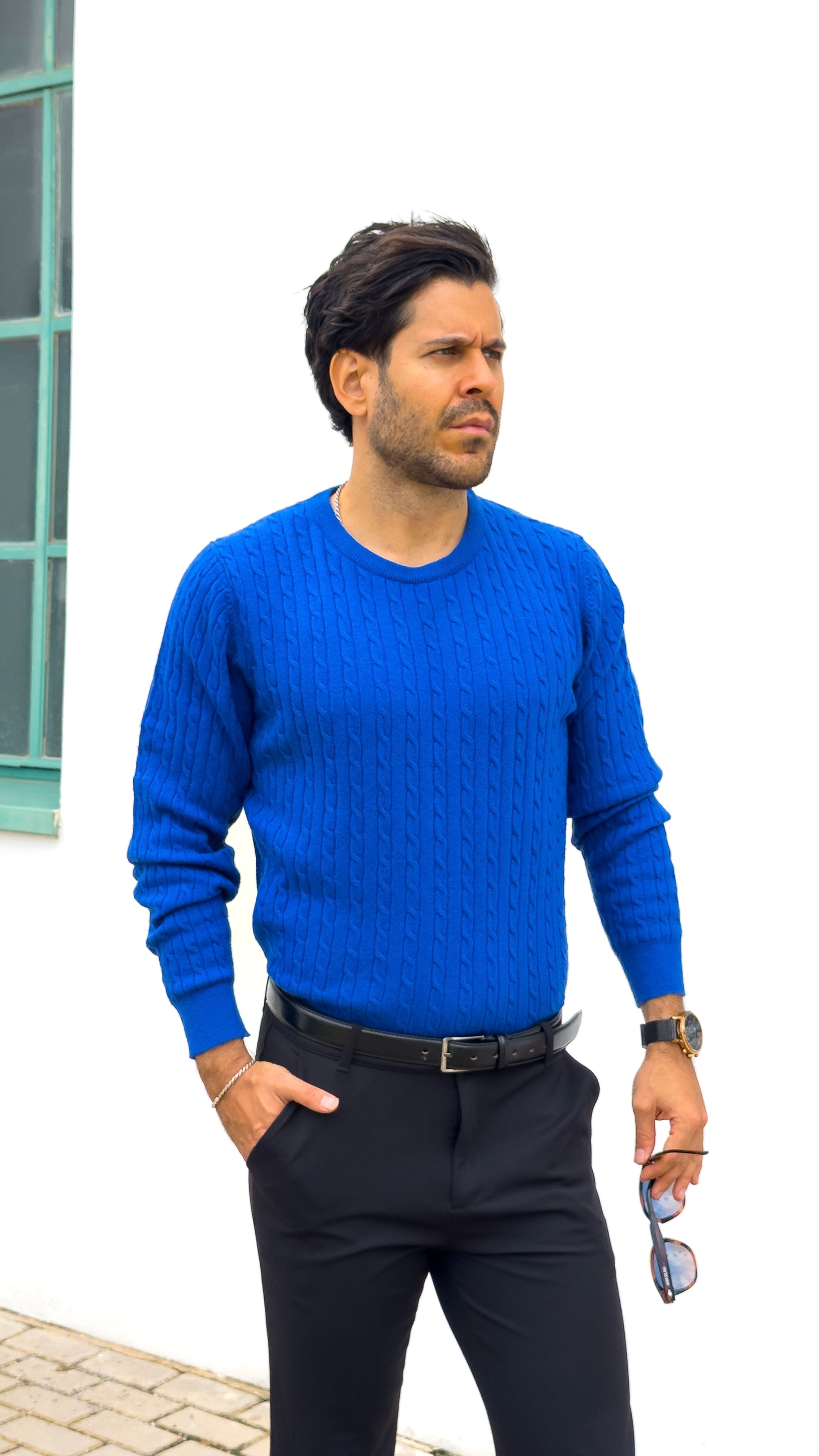 Jersey Lana Azul Eléctrico