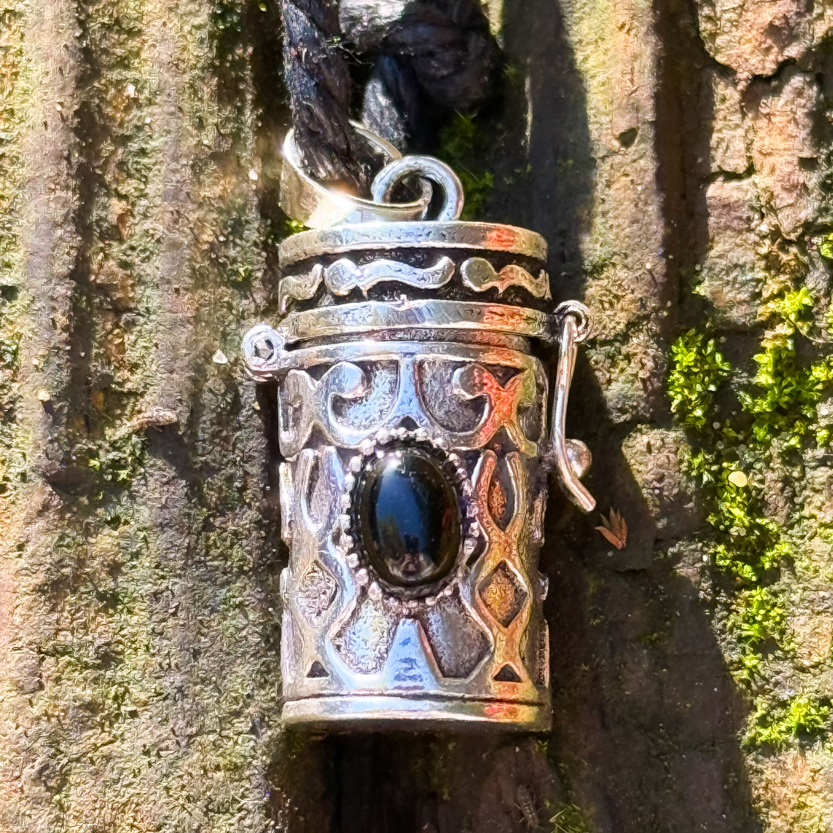 Onyx Vial Pendant Necklace