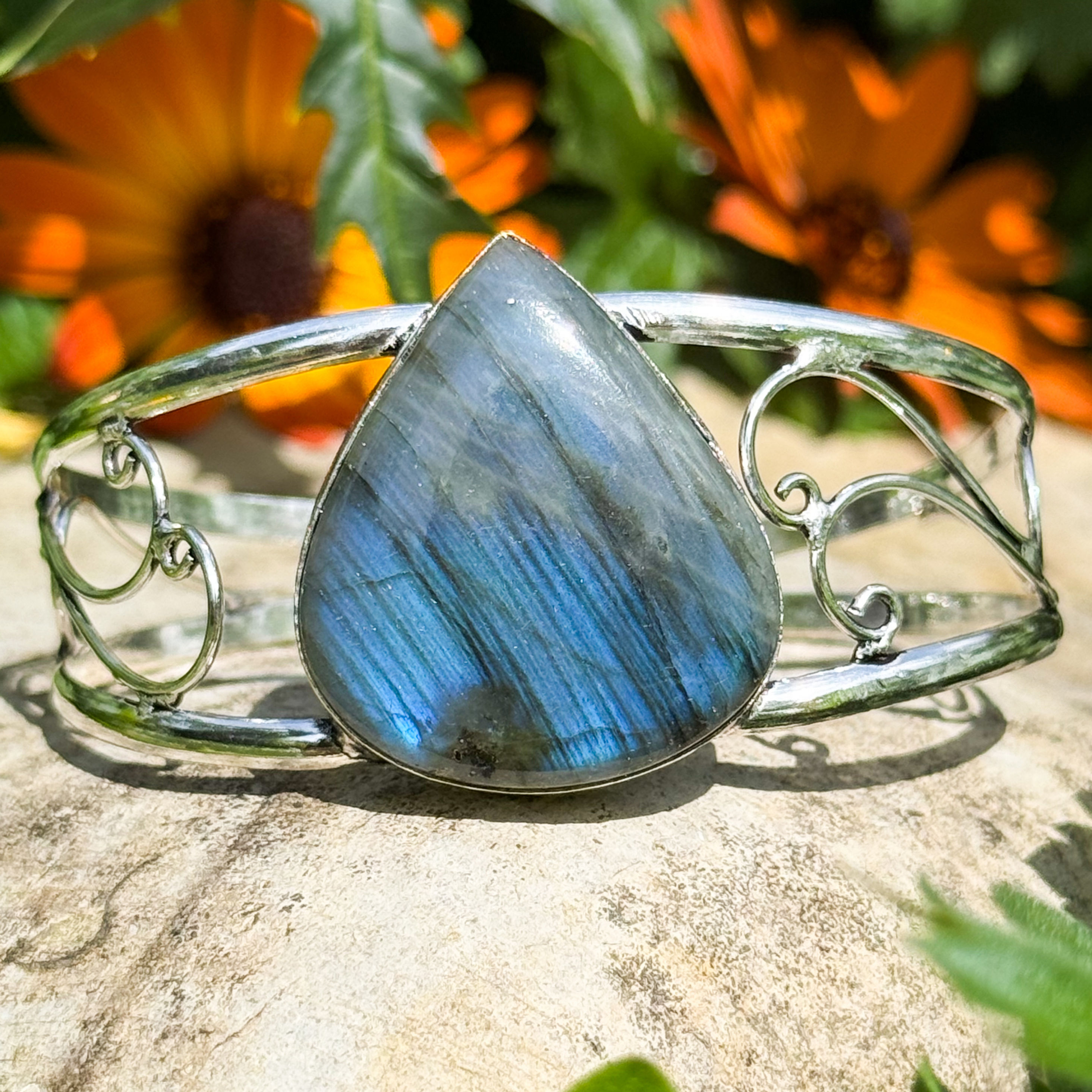 Large Labradorite Stone Cuff