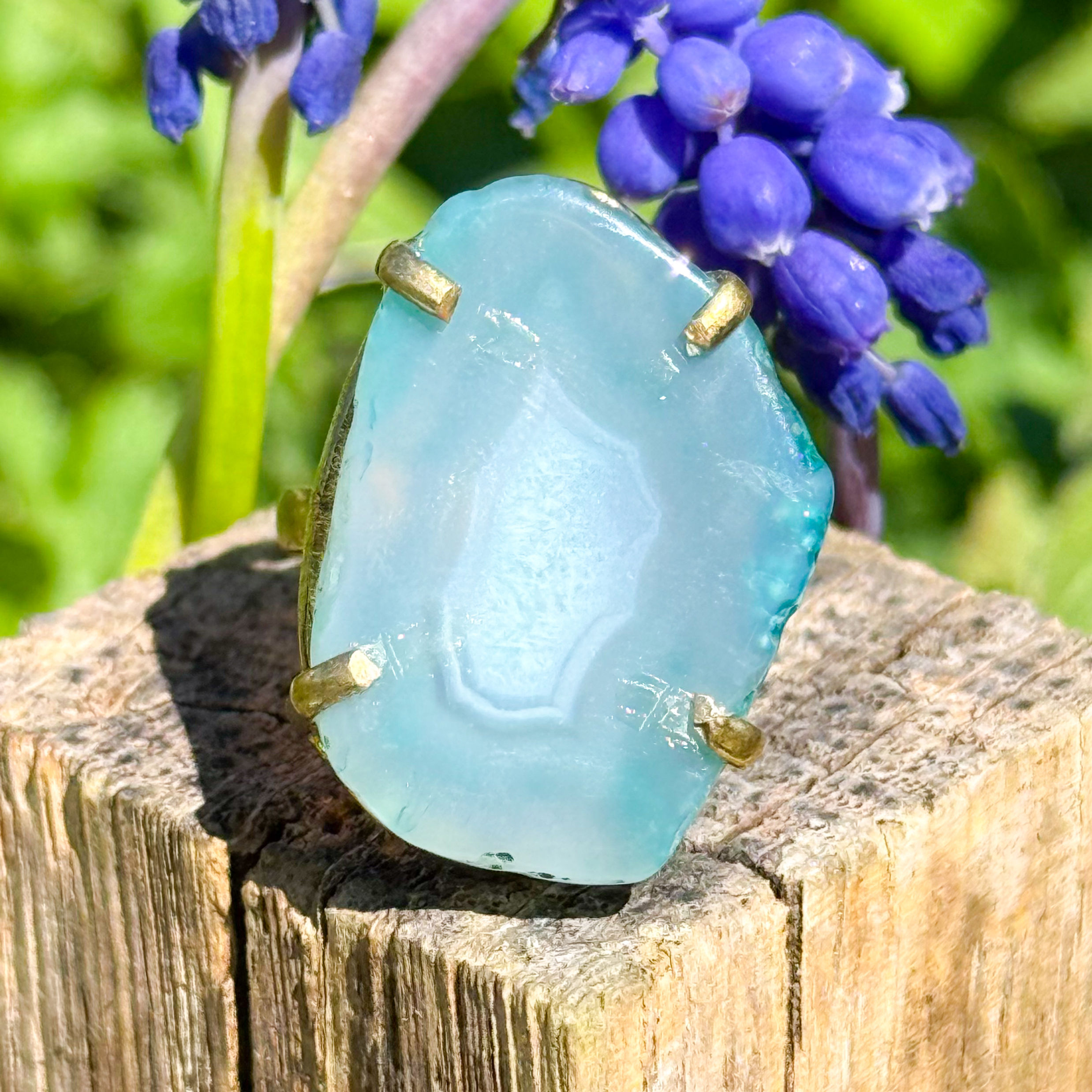 Cornflower Geode Ring