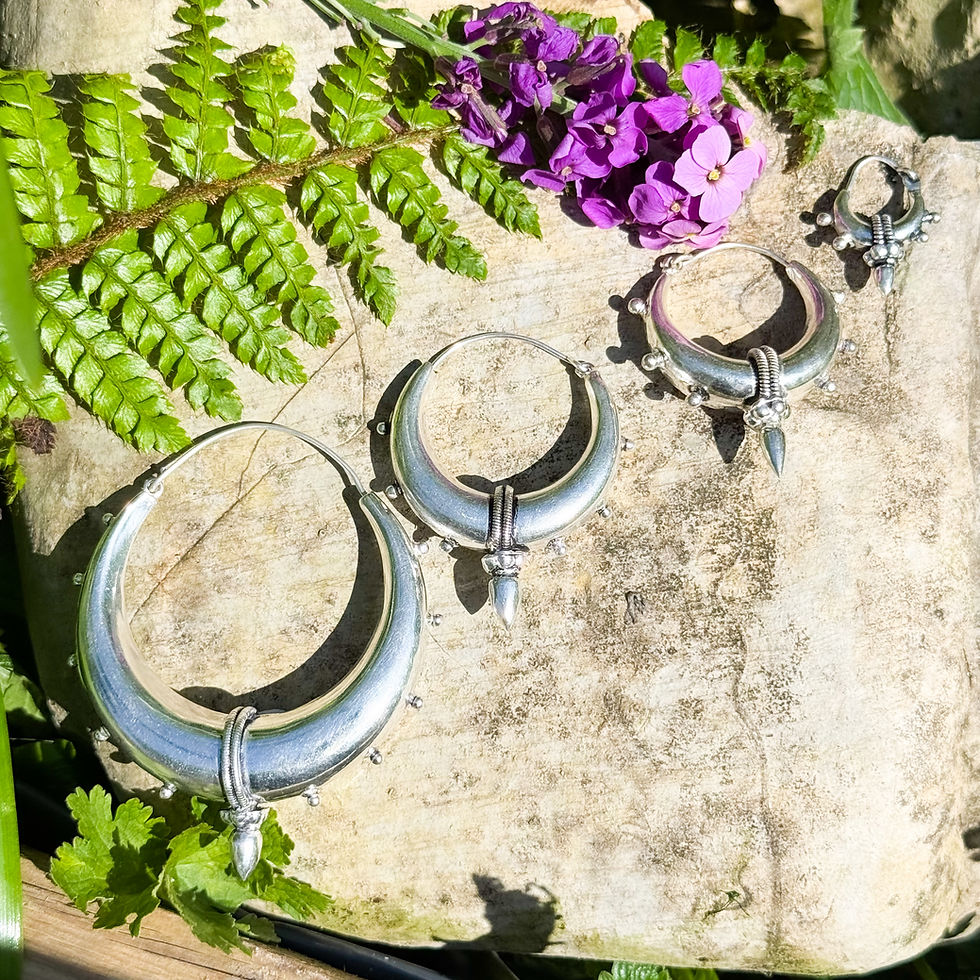 Thumbnail: Large Silver Point Hoops