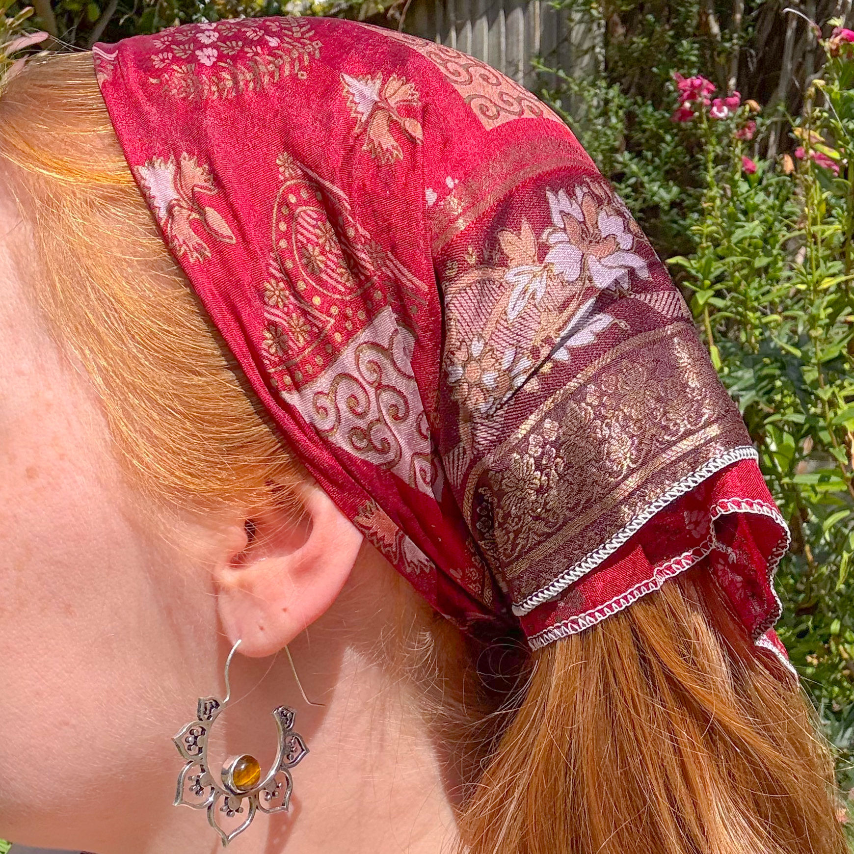Ruby Silk Headscarf