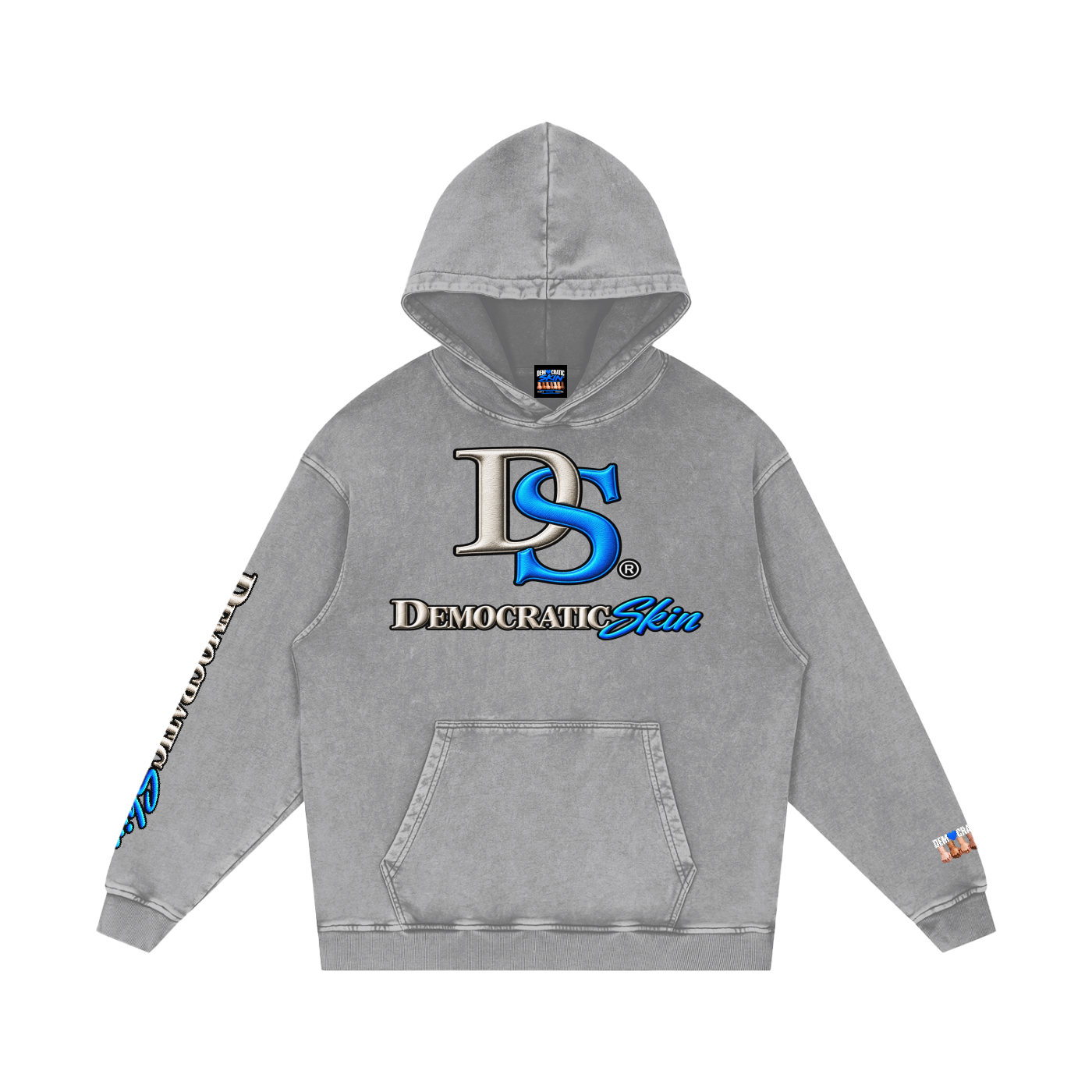 Snow Washed Loose Cotton Hoodie