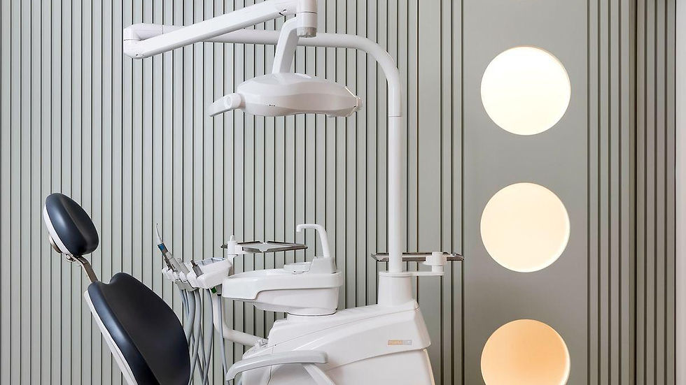 Eye-level view of a modern dental clinic interior with advanced equipment