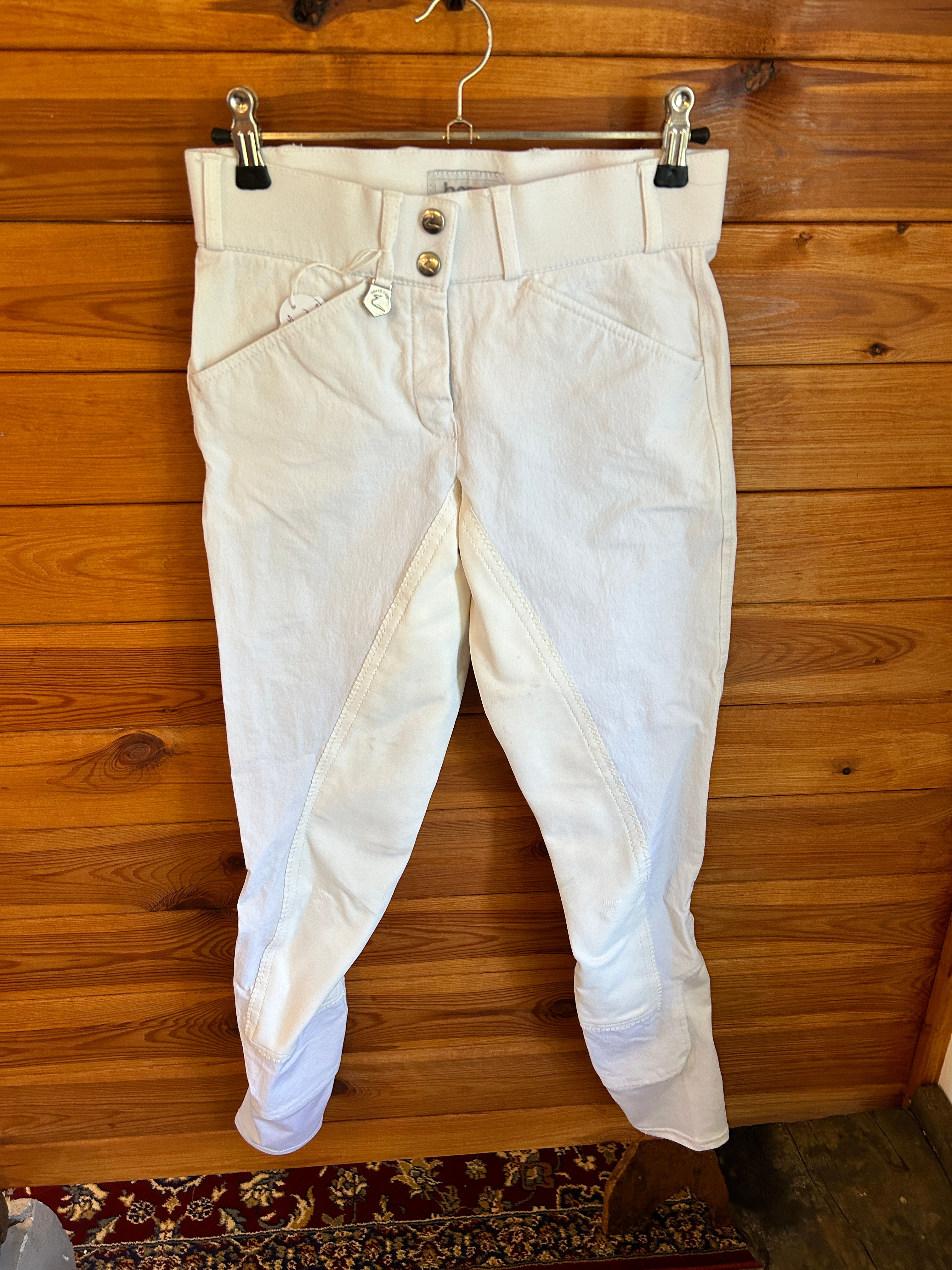 Horze Ridebukser i hvid m/fuldskind, str 34
