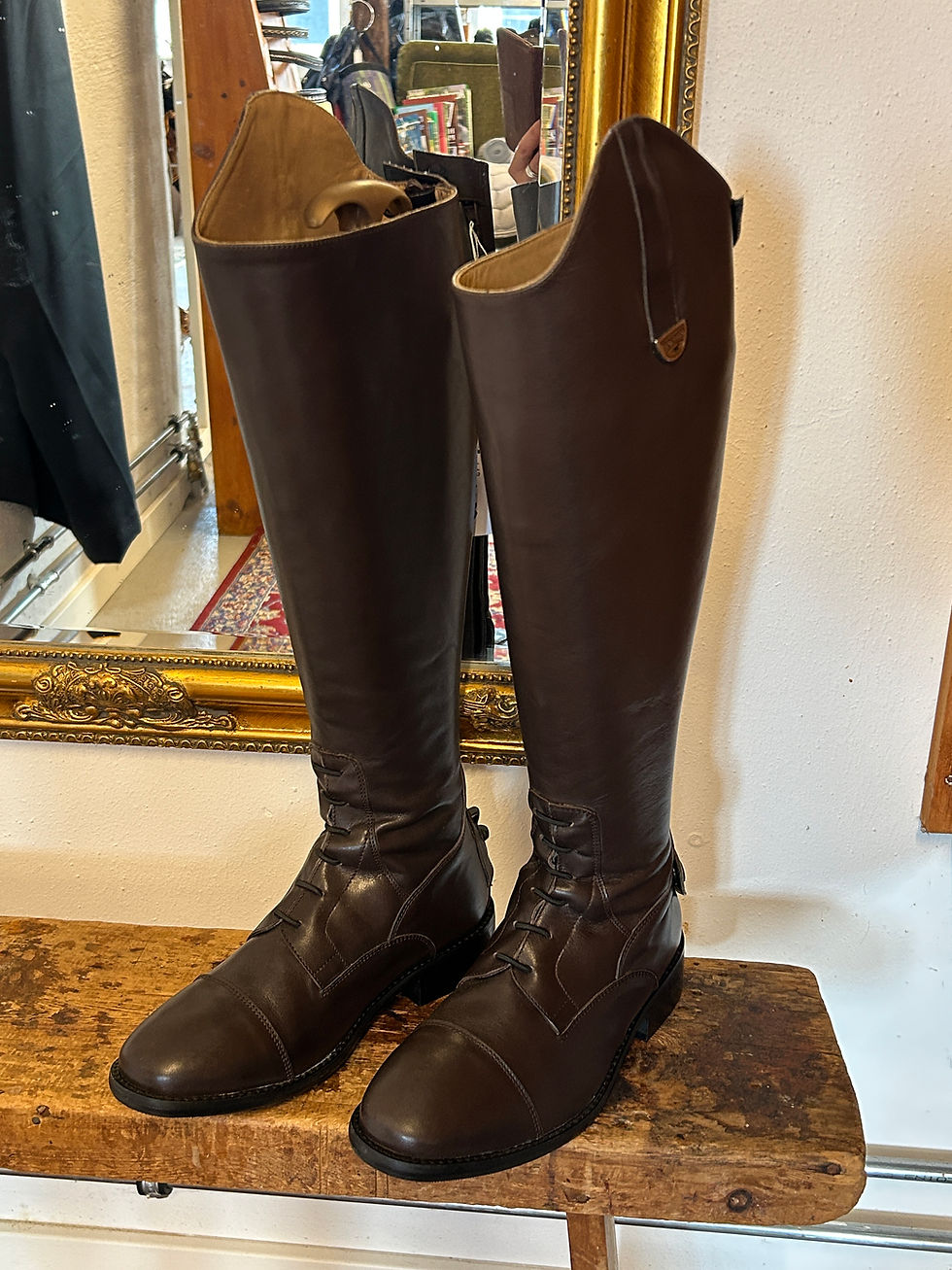 Pioneer Læder Støvler i brun, 37 i fod, 42 i høj, 36 i læg