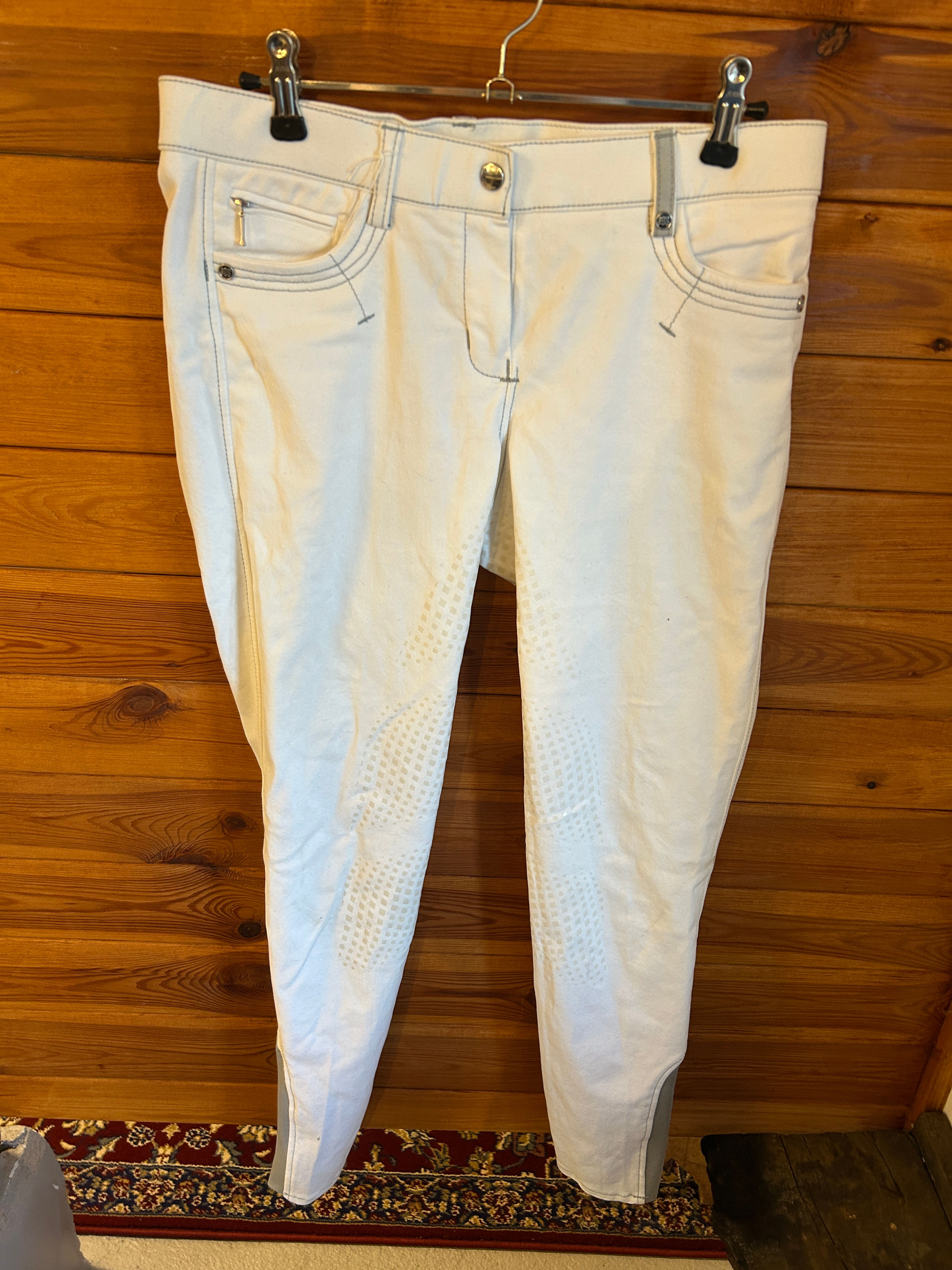 Covalliero Ridebukser m/fuldgrip i hvid, str 38