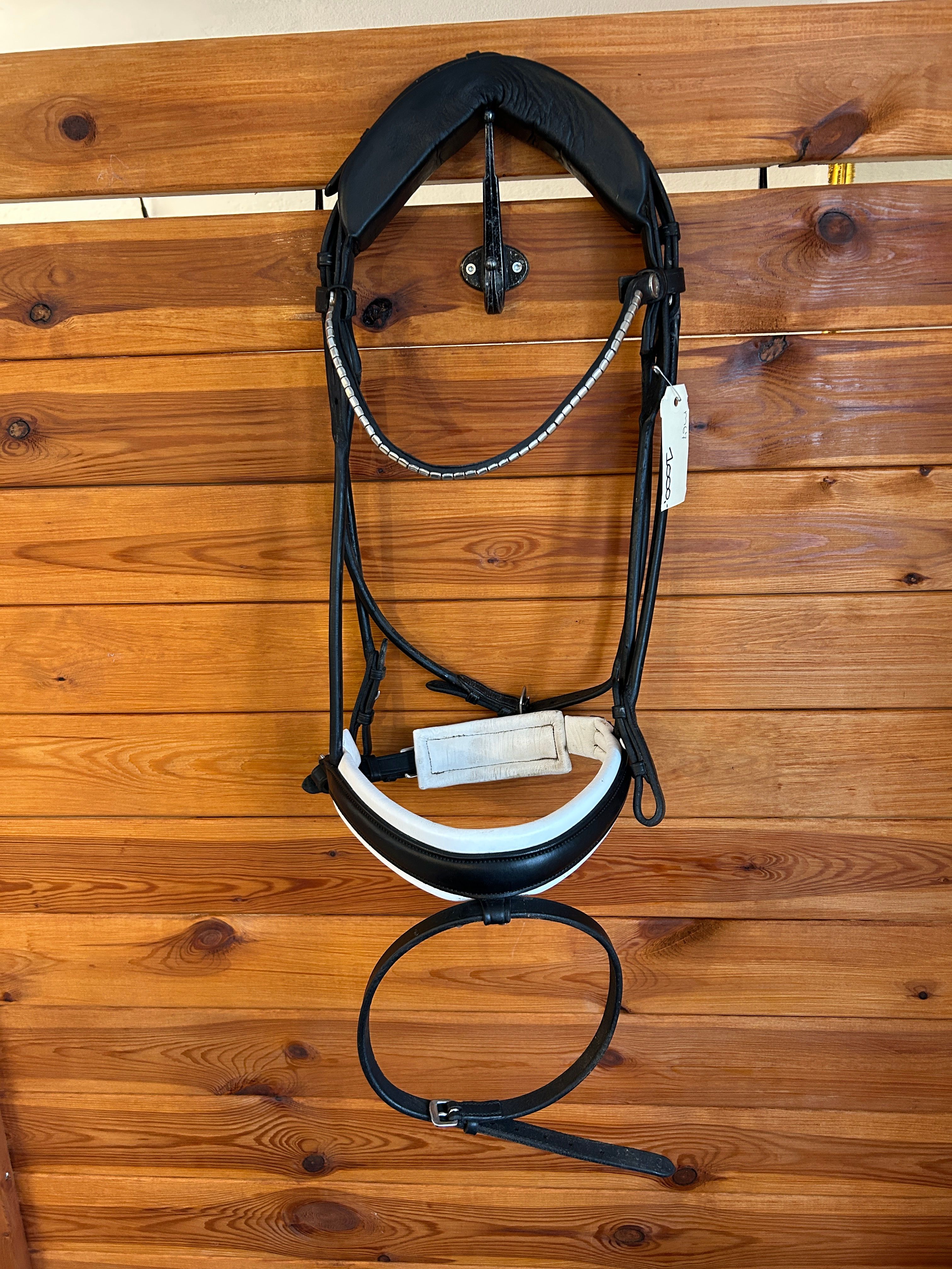 Finesse Trense i sort m/hvid, str full