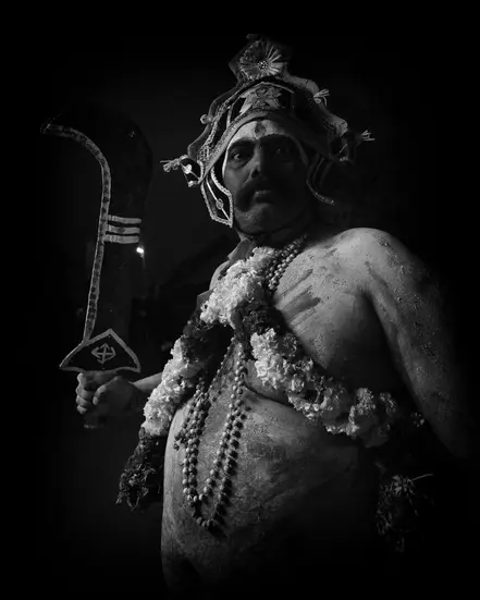 Kulasai dasara in black-and-white fine art