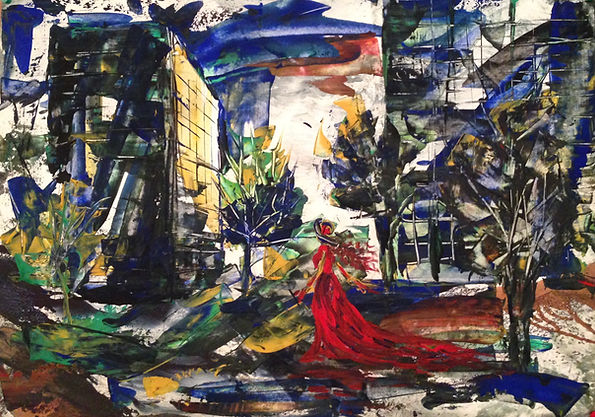 Woman in red | Mixed Media