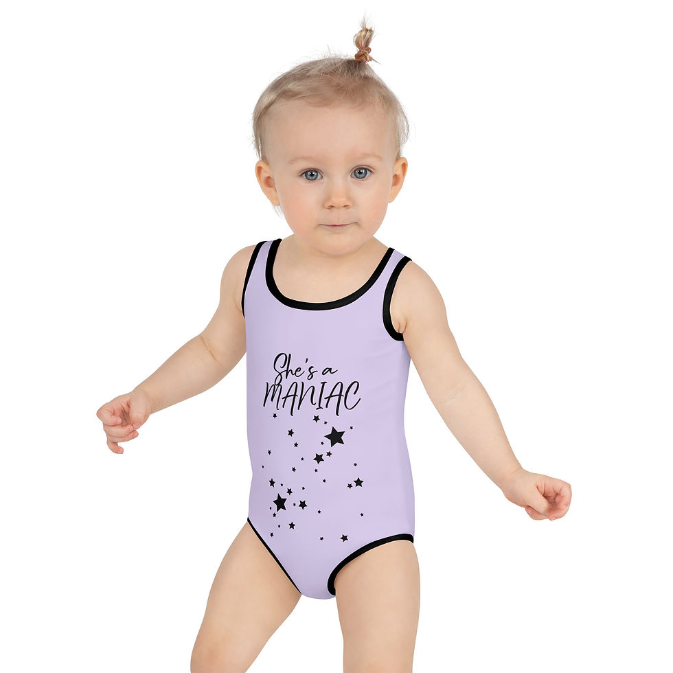 Thumbnail: She's a maniac Print Kids Swimsuit
