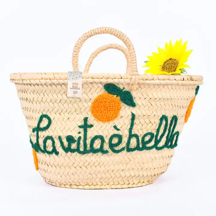 Oranges Straw Basket