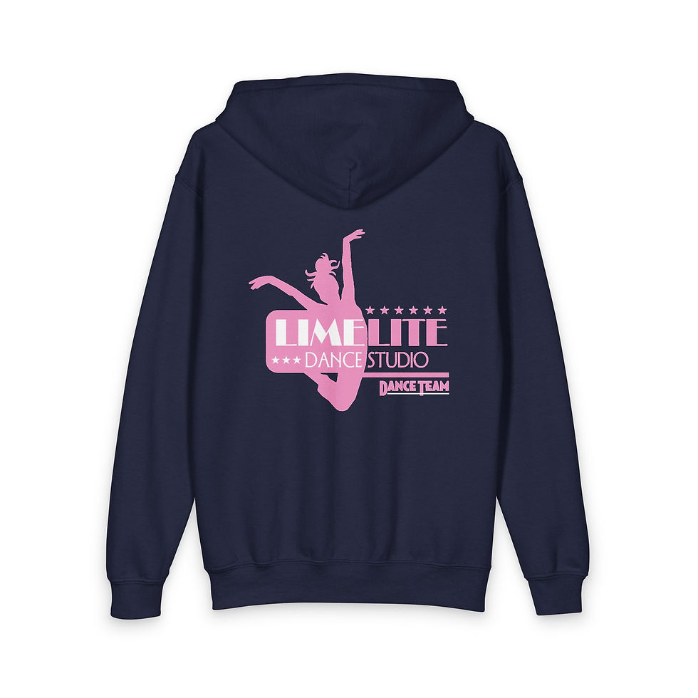 Thumbnail: Youth Zipped Hoodie — Limelite Dance Studio Logo (Pink)