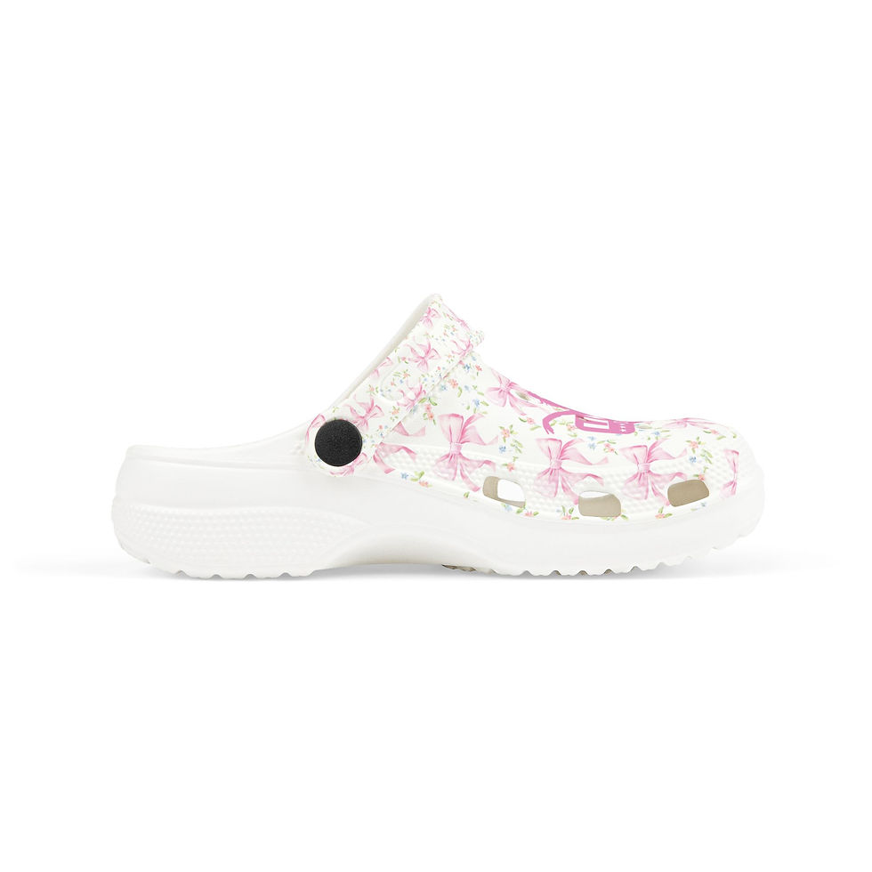 Thumbnail: Kids Floral Princess EVA Clogs — Pink 'Little Princess' All-Over Print