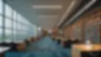 Close-up view of a modern university library