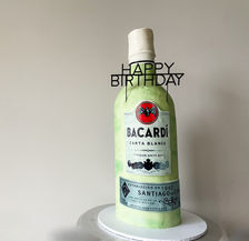 Bacardi bottle cake 3d bottle for a males birthday Sydney cakes Sutherland shire cakes gluten free cake