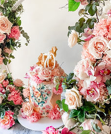 70th floral birthday cake