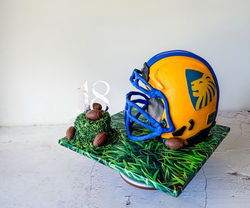 Grid iron helmet cake