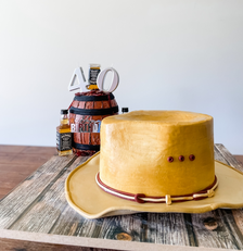 akubra hat and whiskey barrel gluten free cake for a cowboy themed 40th birthday Sydney cakes Sutherland shire cakes gluten free cake