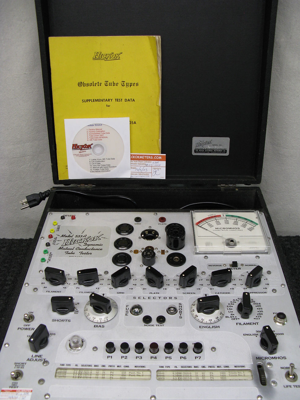 Thumbnail: Hickok 533A Mutual Conductance Tube Tester - *Calibrated* & Plate Current Jacks