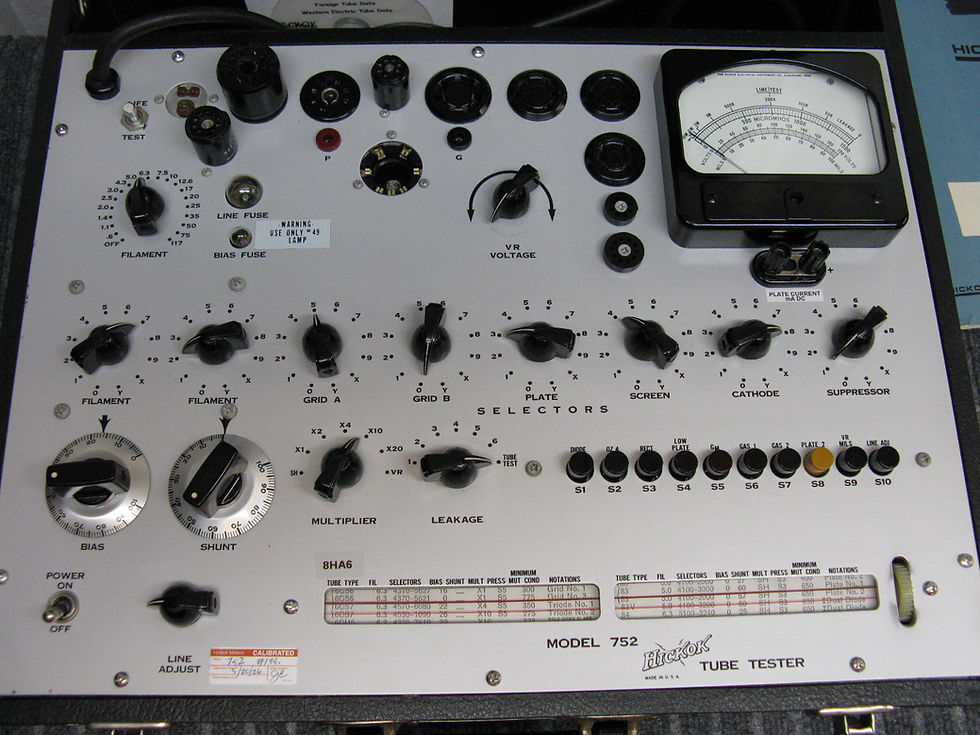 Thumbnail: Hickok 752 Mutual Conductance Tube Tester  *Calibrated* Plate Current Jacks