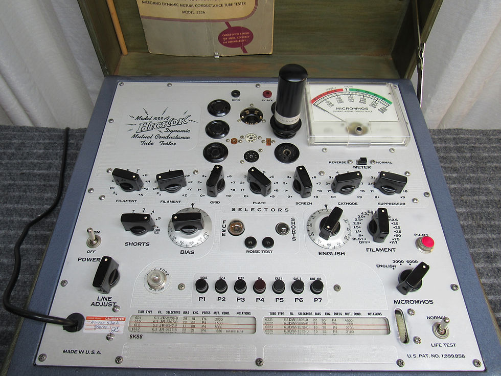 Thumbnail: Hickok 533A Mutual Conductance Tube Tester - Clean *Calibrated* & Custom Case